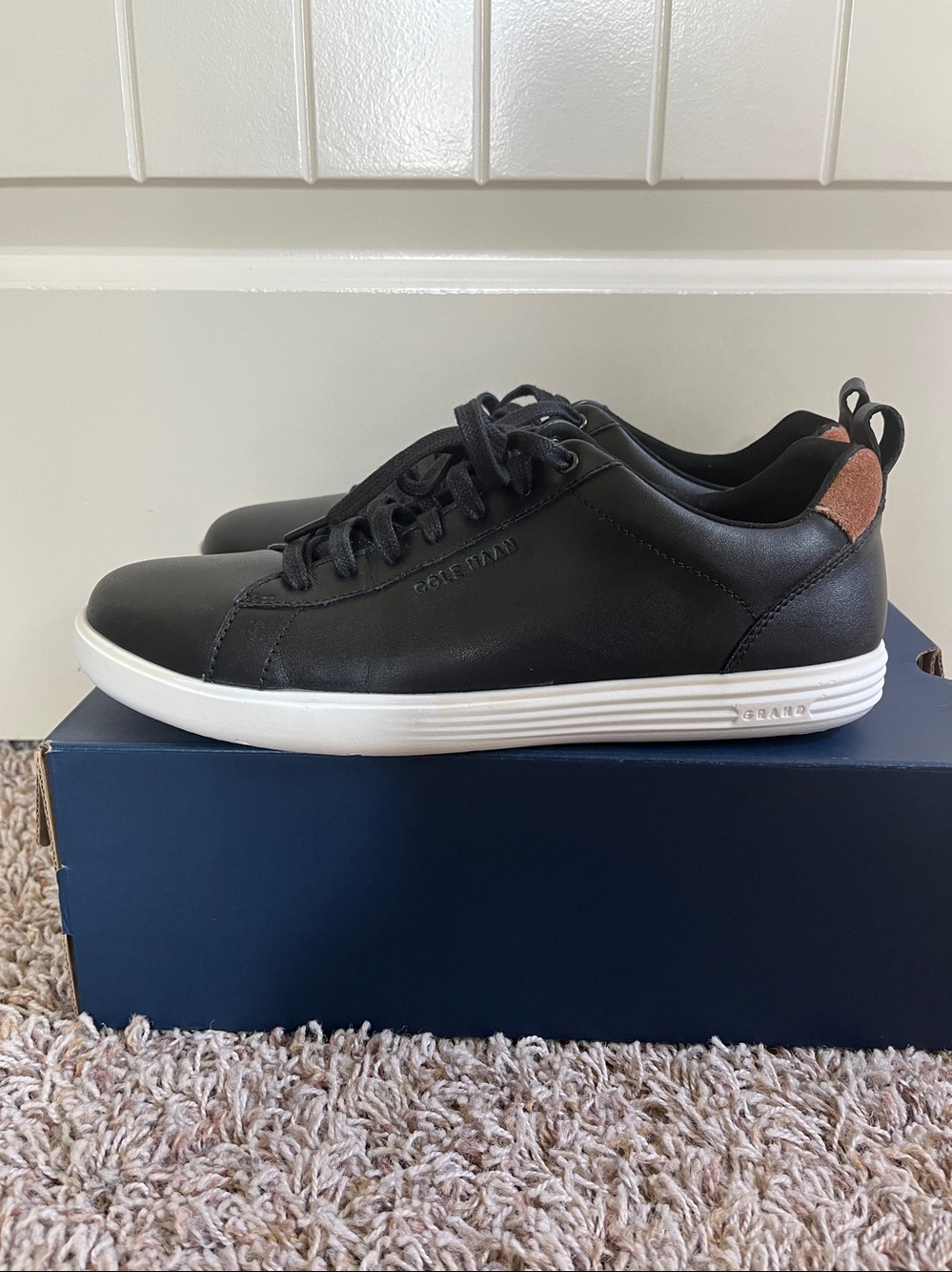 Cole Haan Black Grand Crosscourt Leather Low-Top Sneakers mens 8.5 - Picture 2 of 9